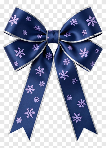 Blue Snowflake Bow PNG