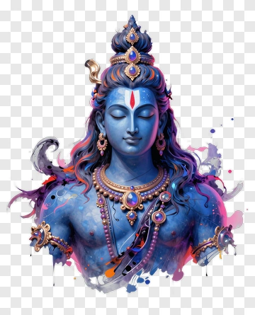 Blue Shiva With Golden Jewelry PNG