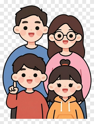 Happy Family Portrait PNG