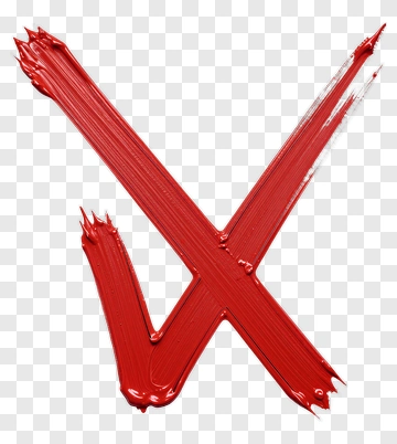 Red Painted X PNG