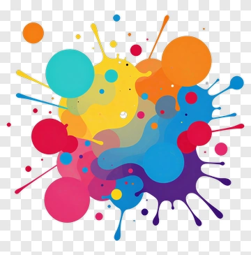 Colorful Ink Splatter Design PNG