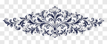 Blue Ornamental Scrollwork Design PNG