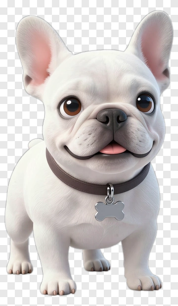 Cute French Bulldog With Collar PNG