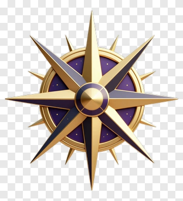 Golden Compass Star Directional PNG