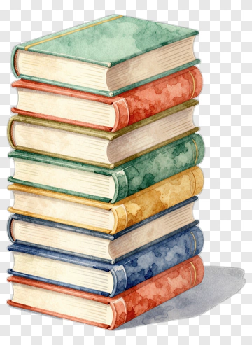 Stack Of Watercolor Books PNG