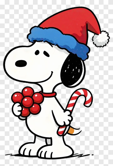 Snoopy In Christmas Hat PNG