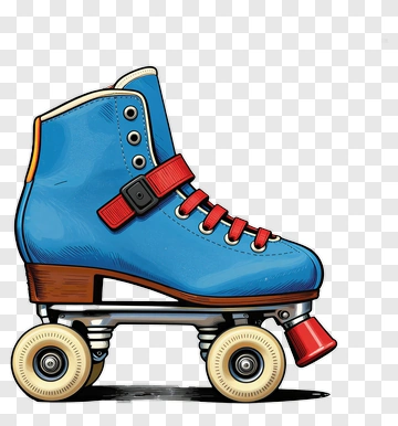 Blue Roller Skate With Red Laces PNG