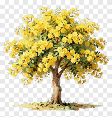 Yellow Flowering Tree PNG