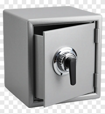 Silver Safe With Combination Lock PNG