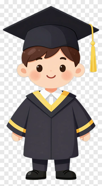 Cartoon Graduate In Graduation Attire PNG