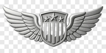 Aviator Badge With Wings And Shield PNG
