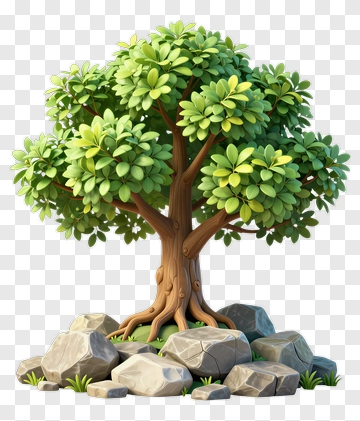 Tree With Rocks PNG