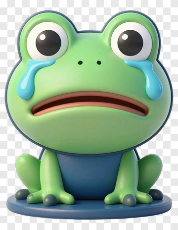 Crying Green Frog Toy PNG