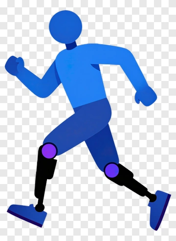 Blue Robot Runner PNG