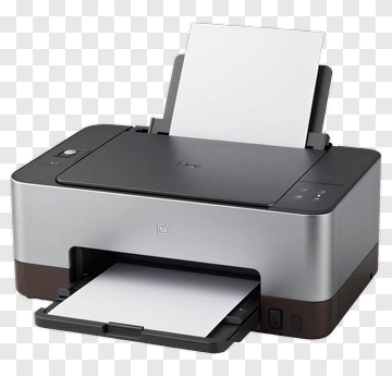 Modern Inkjet Printer With Paper Output PNG