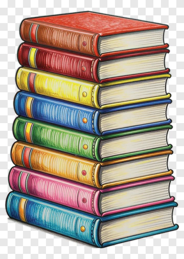 Stack Of Colorful Books PNG