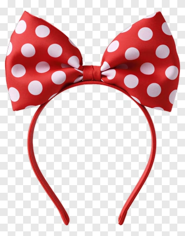 Red And White Polka Dot Bow Headband PNG