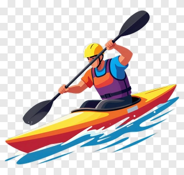 Kayaker Paddling In Sunny Water PNG