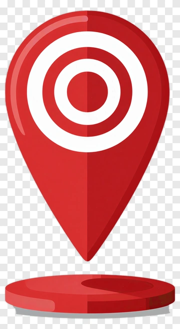 Red Location Pin With Target Symbol PNG