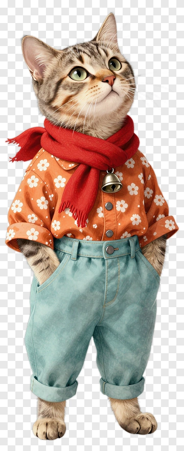 Cat In Human Clothes PNG