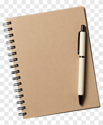 Brown Notebook With Pen PNG