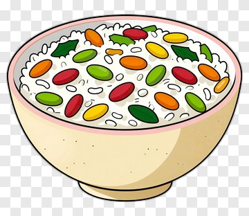 Colorful Rice Bowl With Beans And Vegetables PNG