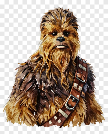 Chewbacca Watercolor Portrait PNG