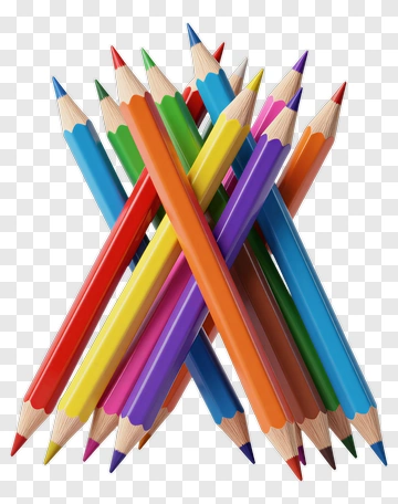 Color Pencils Arranged In A Stack PNG
