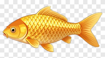 Golden Fish Illustration PNG