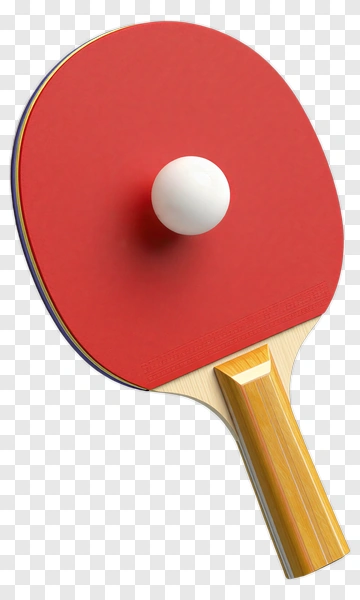 Red Ping Pong Paddle With Ball PNG