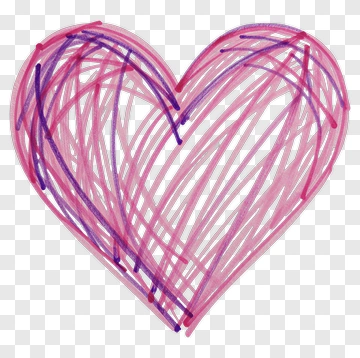 Hand Drawn Heart In Pink And Purple PNG