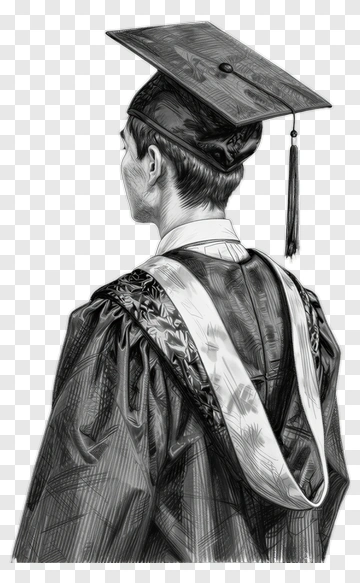 Graduate In Academic Regalia PNG