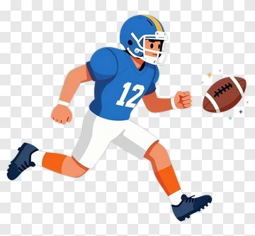 American Football Player Running PNG