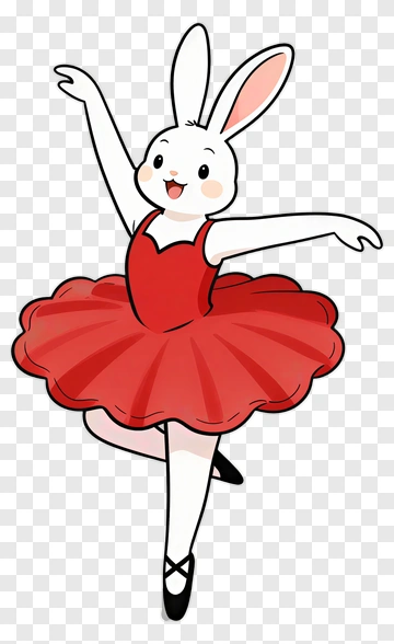 Ballerina Rabbit Dancing PNG