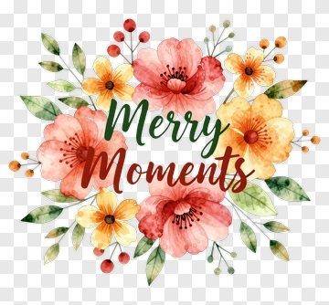 Merry Moments Flower Design PNG