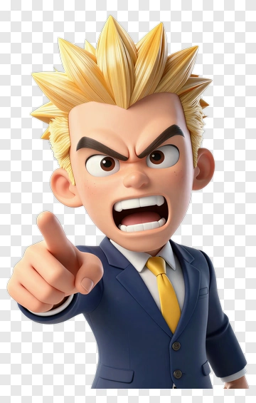 Angry Businessman Pointing Fingers PNG