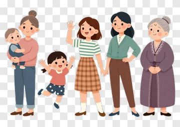 Happy Family Group PNG