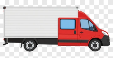 Red And White Delivery Van PNG