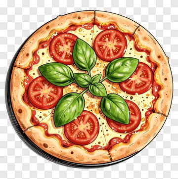 Fresh Tomato And Basil Pizza PNG