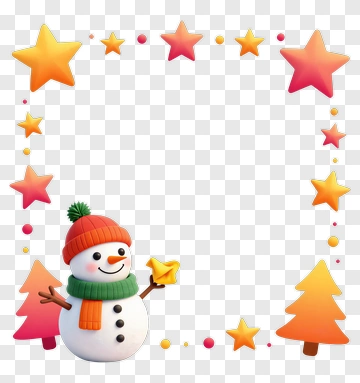 Snowman With Holiday Decor PNG