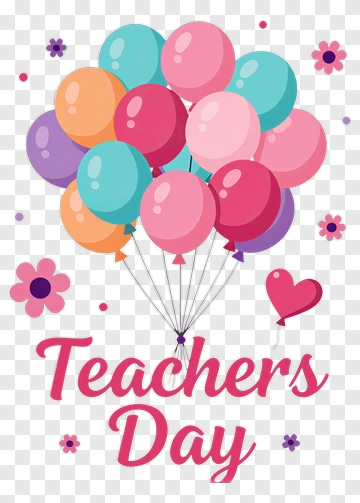 Colorful Balloons For Teachers Day PNG