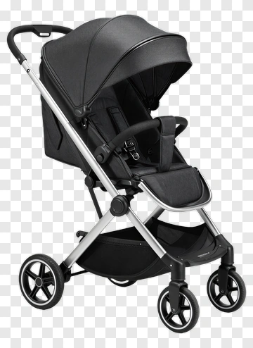 Modern Black And Silver Stroller PNG