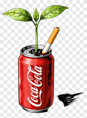 Plant Growing From Coca-Cola Can With Cigarette PNG