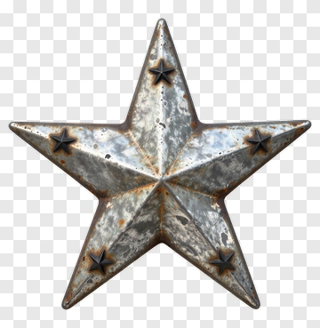 Rusty Metal Star Decor PNG