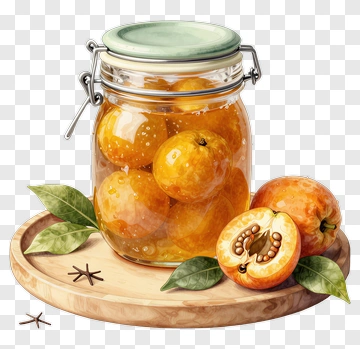 Preserved Fruit In Glass Jar PNG