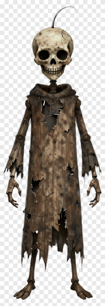 Skeleton In Wooden Robe PNG