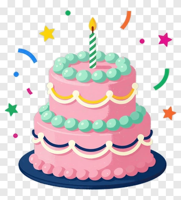 Pink Birthday Cake With Candle PNG