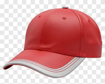 Red Baseball Cap With White Strap PNG