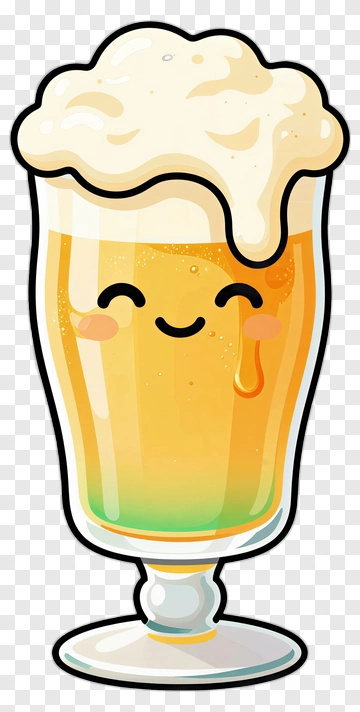 Cute Beer Glass With Foam PNG