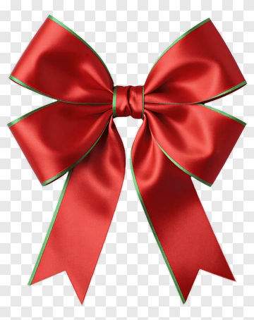 Red And Green Ribbon Bow PNG